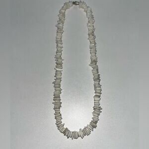 Medium size white shell piece necklace